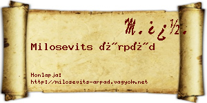 Milosevits Árpád névjegykártya